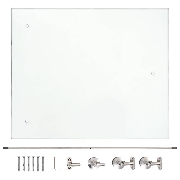 vidaXL مظلة باب أمامي 90&times;75 سم زجاج أمان VSG وفولاذ مقاوم للصدأ