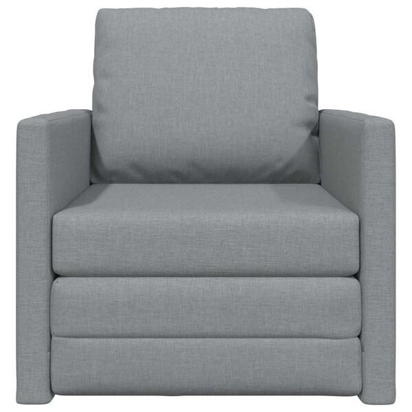 vidaXL سرير أريكة أرضي 2 في 1 لون رمادي فاتح 55x174x112 سم قماش