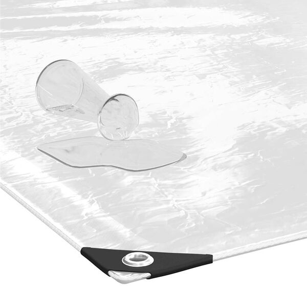 vidaXL قماش مشمع شفاف مع فتحات 3x4 م PVC