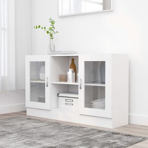 vidaXL خزانة عرض لون أبيض 120&times;30.5&times;70 سم خشب صناعي