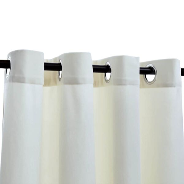 vidaXL ستائر بلاك اوت مع حلقات 2 ق كريمي مخملي 175x140 سم