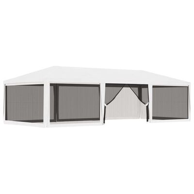 vidaXL خيمة حفلات مع 4 جدران جانبية شبكية 4×9 م أبيض
