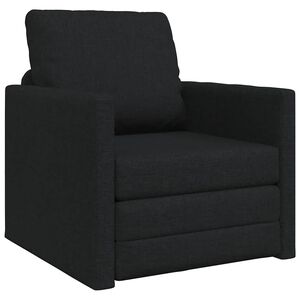 vidaXL أريكة سرير أرضية 2 في 1، أسود، 112&times;174&times;55 سم، قماش