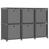 322609 vidaXL 6-Cube Display Shelf with Boxes Grey 103x30x72,5 cm Fabric - Untranslated