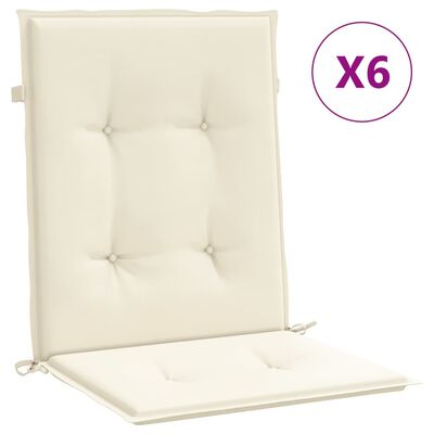 vidaXL وسائد كرسي حديقة 6 ق كريمي 100×50×3 سم