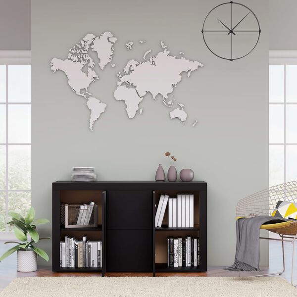 vidaXL خزانة جانبية أسود 120×35×69 سم خشب صناعي