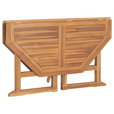 vidaXL طاولة سفرة حديقة قابلة للطي 120×120×75 سم خشب ساج صلب