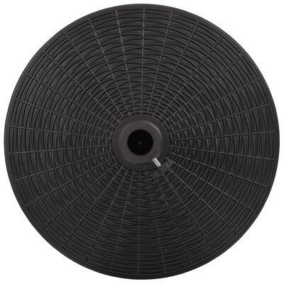 vidaXL قاعدة مظلة شمسية دائرية أسود 25 كغم