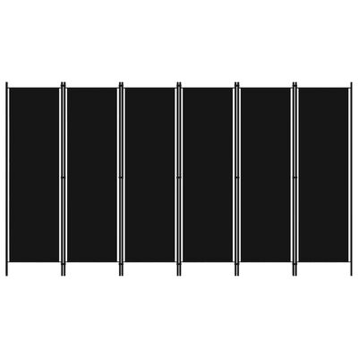 vidaXL مقسم غرفة ذو 6 ألواح أسود 300×180 سم