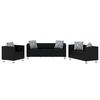 272179 vidaXL Sofa Set Artificial Leather 3-Seater 2-Seater Armchair Black (242208 + 242209 + 242210) - Untranslated