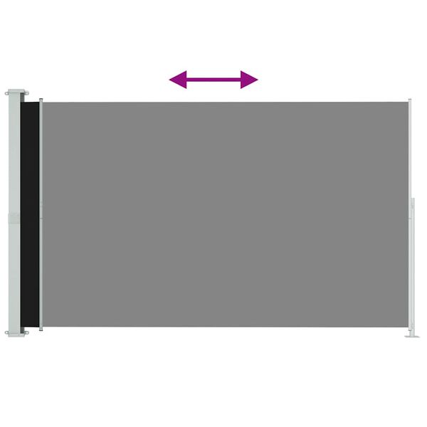 vidaXL مظلة فناء جانبية قابلة للسحب 180&times;300 سم أسود
