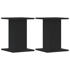 vidaXL حاملان للنباتات، قطعتان، أسود، 30&times;30&times;40 سم، مصنوعان من الخشب المصنّع