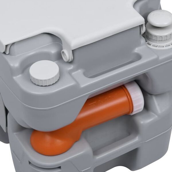 vidaXL طقم مرحاض تخييم محمول مع حامل مغسلة يد