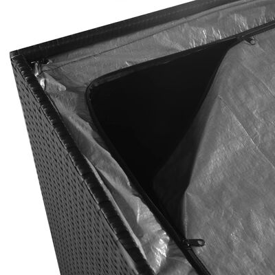vidaXL صندوق تخزين للحديقة أسود 150×100×100 سم بولي روطان