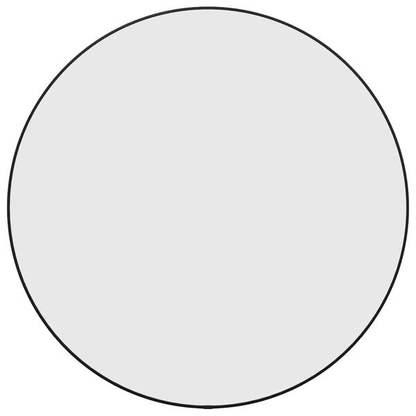 vidaXL مرآة حائط لون أسود قطر 60 سم دائرية