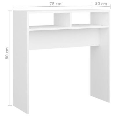 vidaXL طاولة كونسول أبيض 78×30×80 سم خشب صناعي