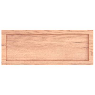 vidaXL سطح طاولة كاونتر حمام لون بني فاتح 80*30*(2-4) سم خشب صلب معالج