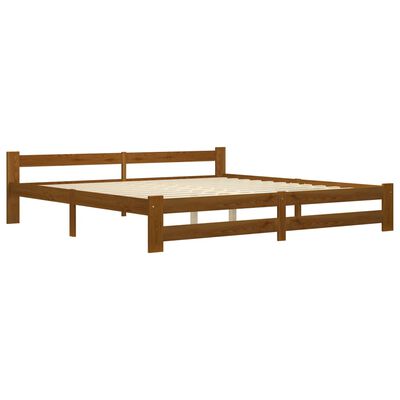 vidaXL إطار سرير بني عسلي خشب صنوبر صلب 200×200 سم