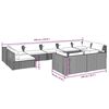 vidaXL عدد 9 قطع طقم جلسة حديقة مع وسائد بولي روطان رمادي