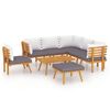 3087016 vidaXL 8 Piece Garden Lounge Set with Cushions Solid Acacia Wood (316264+316265+316266+46671) - Untranslated
