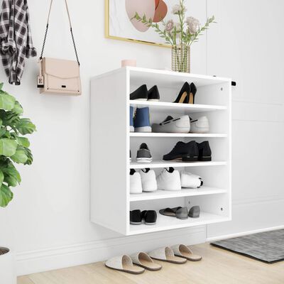 vidaXL خزانة أحذية أبيض 60×35×70 سم خشب صناعي