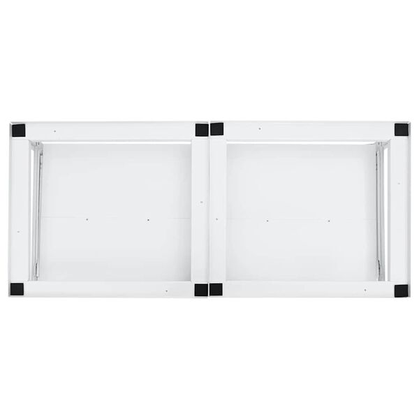 vidaXL غسالة ملابس مزدوجة مع رفوف قابلة للسحب باللون الأبيض