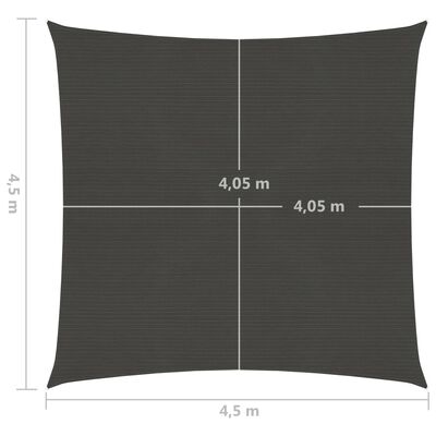 vidaXL مظلة شراعية 160 جم/م² أنثراسيت 4.5×4.5 م HDPE