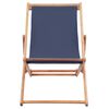 vidaXL كرسي شاطئ قابل للطي قماش مع إطار خشبي أزرق