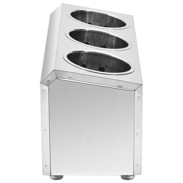 vidaXL حامل أدوات مائدة 3 شبكات مستطيل فولاذ مقاوم للصدأ