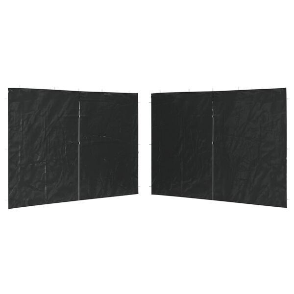 vidaXL جدار خيمة حفلات 2 ق مع سحاب PE أنثراسيت