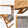 vidaXL طقم تناول الطعام في الحديقة 7 pcs رمادي خشب الأكاسيا الصلب
