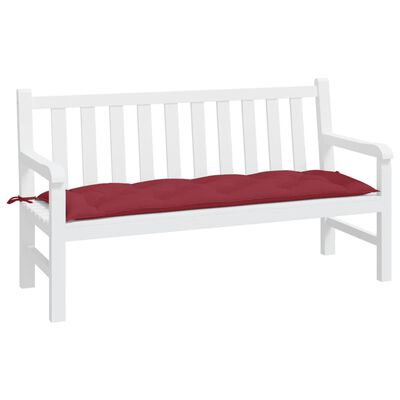 vidaXL وسادة مقعد حديقة أحمر خمري 150×50×7 سم قماش