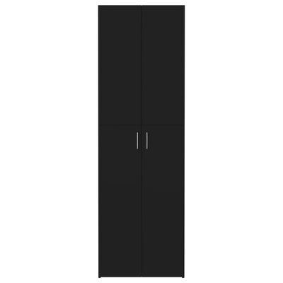 vidaXL خزانة مكتب أسود 60×32×190 سم خشب مضغوط