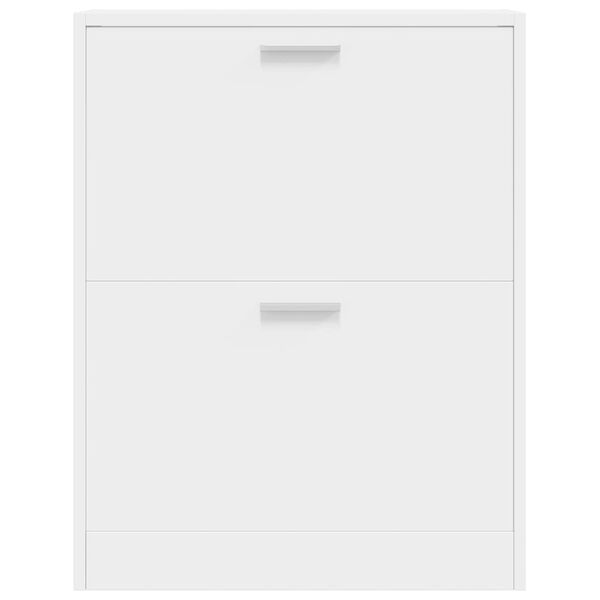 241242 خزانة أحذية خشبية بيضاء مع 2 حجيرات