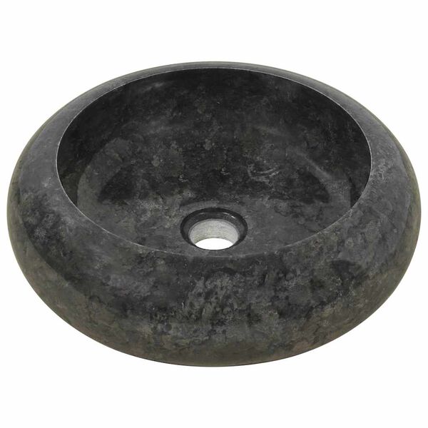vidaXL حوض 40&times;12 سم رخام أسود