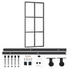 3081947 vidaXL Sliding Door with Hardware Set ESG Glass&Aluminium 90x205 cm(151012+145263) - Untranslated