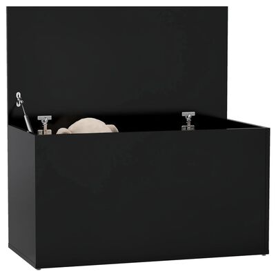 vidaXL صندوق تخزين أسود 84×42×46 سم خشب صناعي