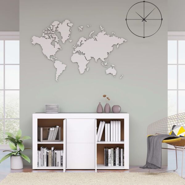 vidaXL خزانة جانبية أبيض 120×35×69 سم خشب صناعي