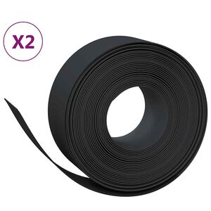 vidaXL سياجات حديقة 2ق لون أسود 10 م 20 سم بولي إيثيلين