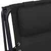 vidaXL كرسي شرفة قابل للطي تكستيلين أسود