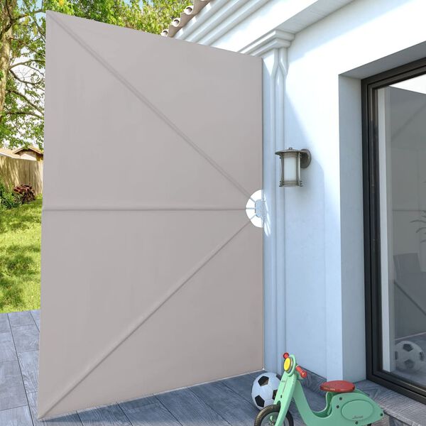 vidaXL مظلة تراس جانبية قابلة للطي كريمي 300×200 سم