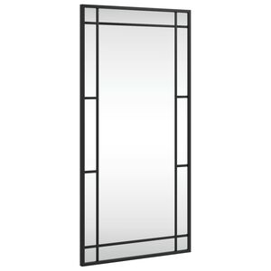 مرآة حائط VidaXL سوداء مقاس 40x80 سم، مستطيلة حديد