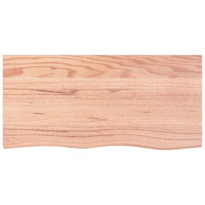 vidaXL سطح طاولة كاونتر حمام بني فاتح 100*50*(2-6) سم خشب صلب معالج