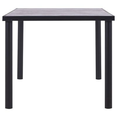 vidaXL طاولة سفرة أسود ورمادي أسمنتي 180×90×75 سم خشب MDF