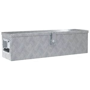 vidaXL صندوق ألومنيوم 80.5&times;22&times;22 سم فضي