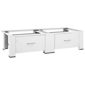 vidaXL قاعدة مزدوجة لآلة الغسيل والتجفيف مع أدراج أبيض