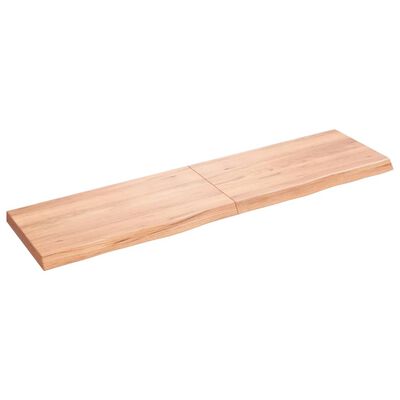 vidaXL سطح طاولة كاونتر حمام بني فاتح 120*30*(2-4) سم خشب صلب معالج