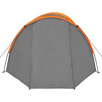 vidaXL خيمة تخييم تتسع لـ 4 أشخاص قماش رمادي وبرتقالي
