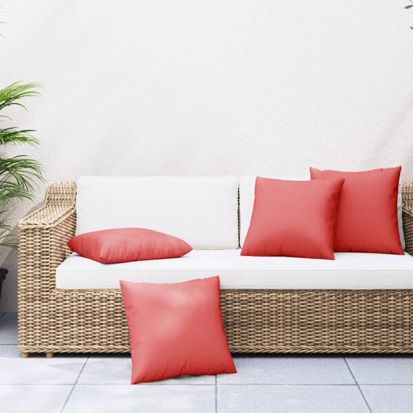 vidaXL 314344 vidaXL Throw Pillows 4 pcs Red 50x50 cm Fabric