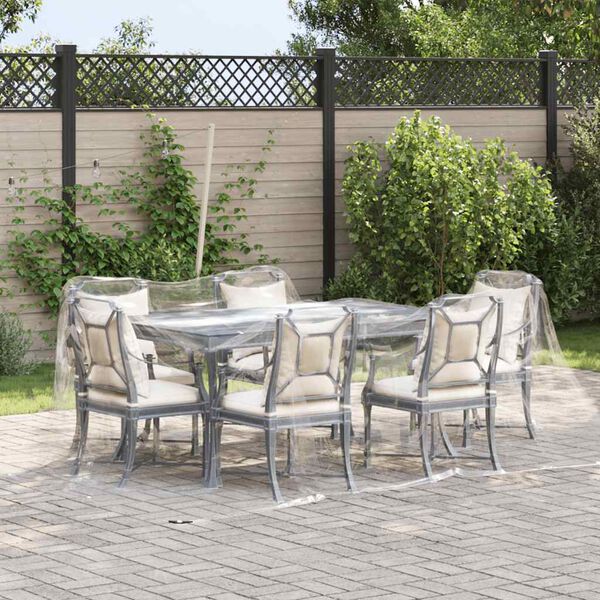 vidaXL قماش مشمع شفاف مع فتحات 3x3 م PVC